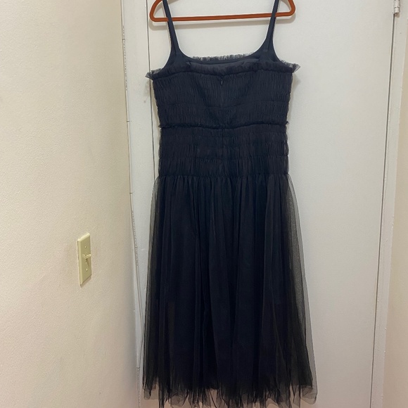 COPY - NWOT Rebecca Taylor Black Sleeveless Smocked Ruched tulle dress - Picture 5 of 13